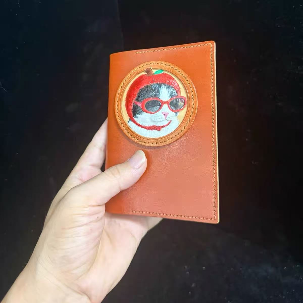 Custom Hand-Tooled Leather Pet Portrait Wallet