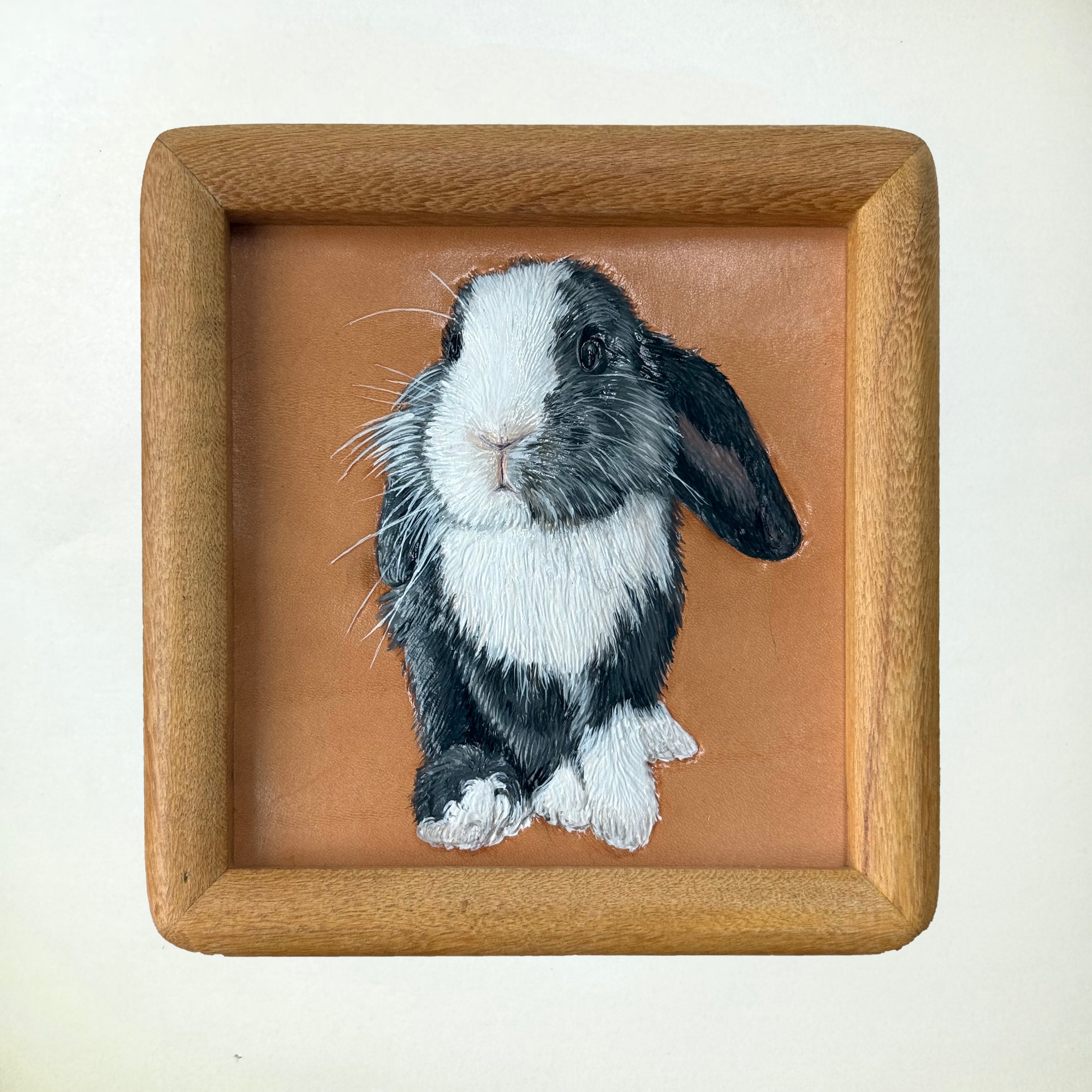 Framed Custom Leather‑Tooled Pet Portra