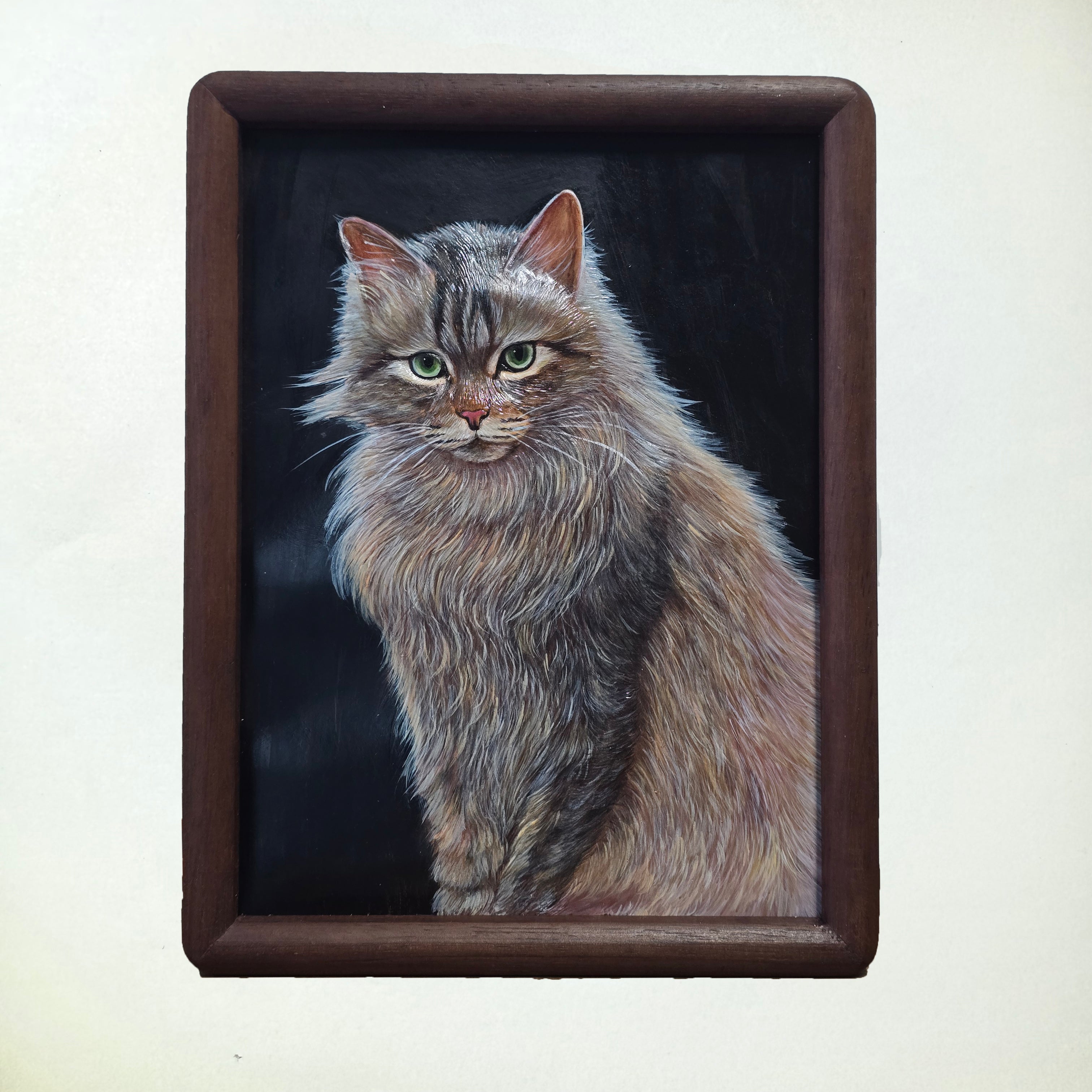 Framed Custom Leather‑Tooled Pet Portrait